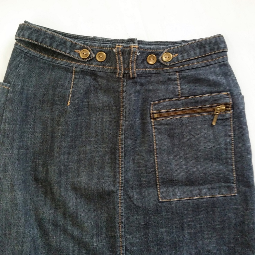 VTG 90s Votre Nom Jeans Maxi Denim Skirt - Picture 5 of 8